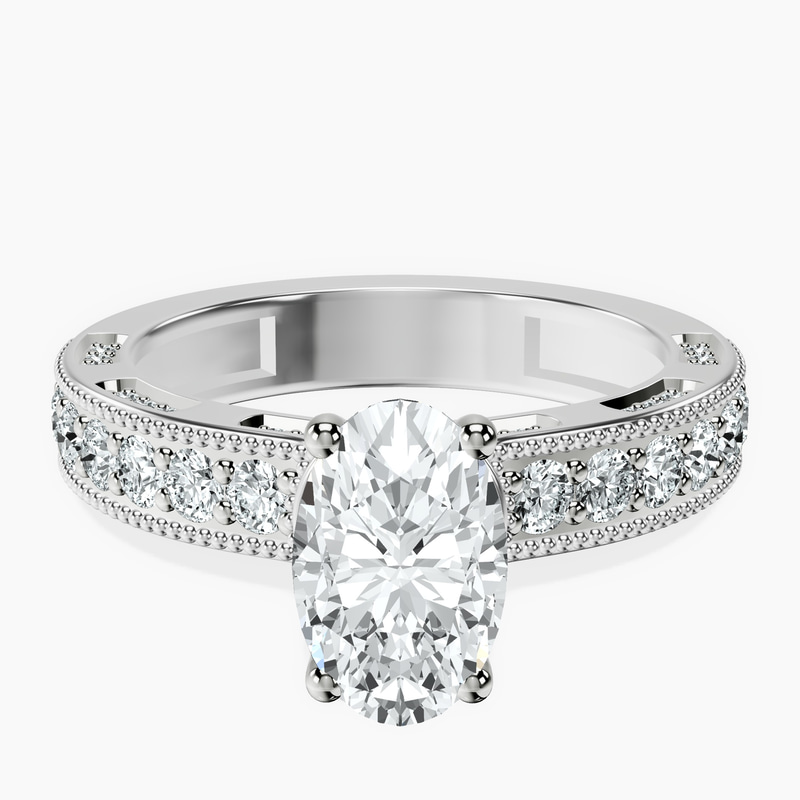 14kt White Gold Regalia Milgrain Lab Diamond Ring front image