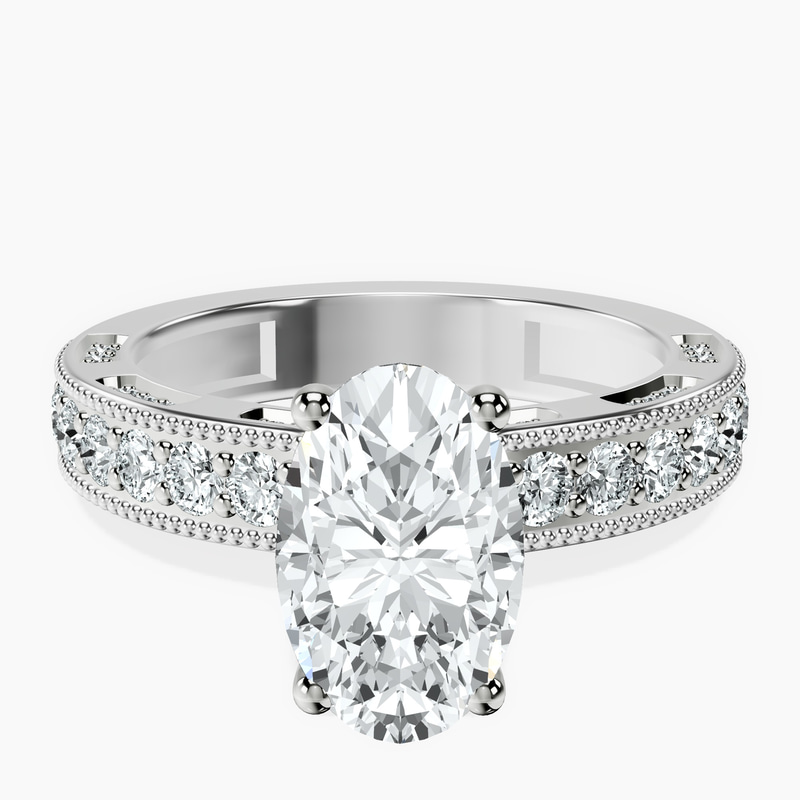 9ct White Gold Regalia Milgrain Lab Diamond Ring front image