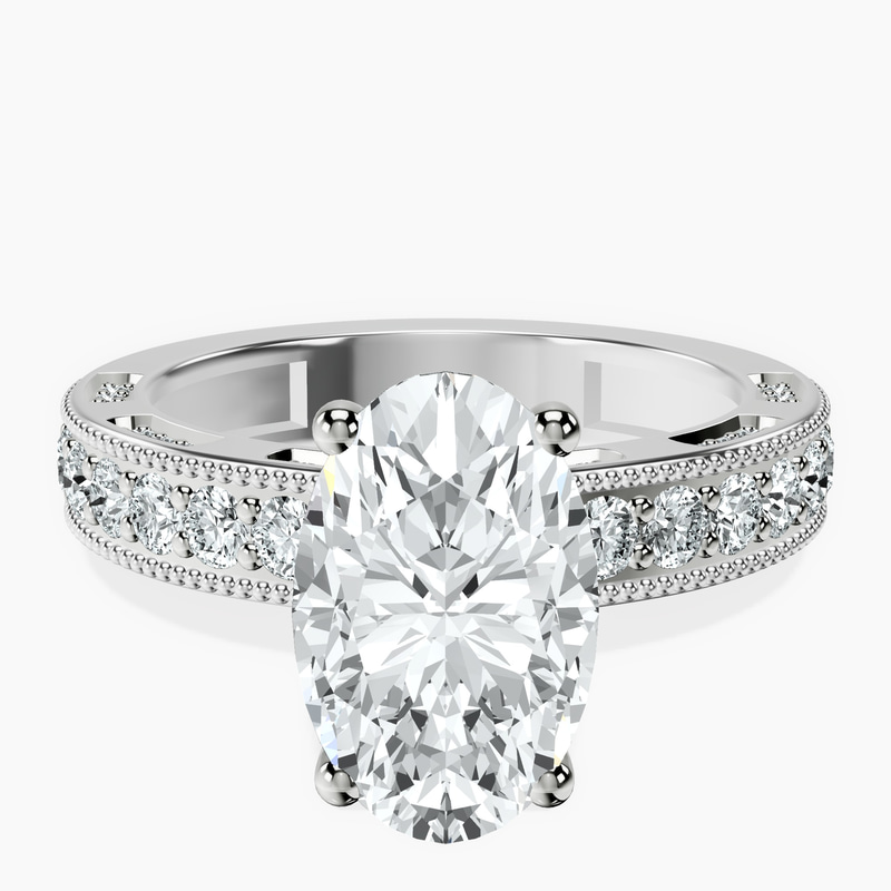 14kt White Gold Regalia Milgrain Lab Diamond Ring front image
