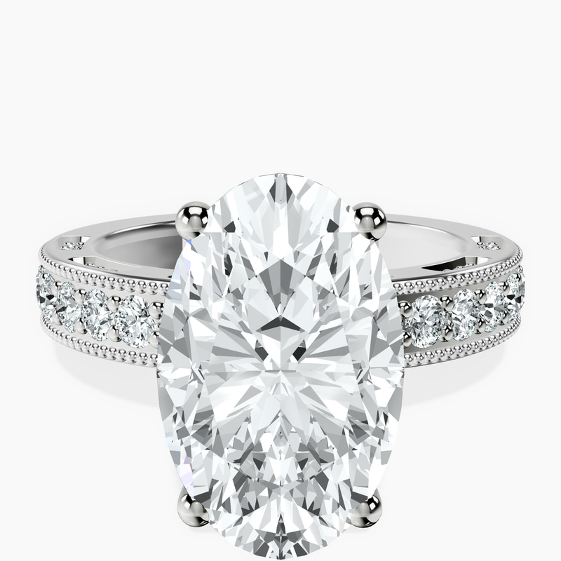 14kt White Gold Regalia Milgrain Lab Diamond Ring front image