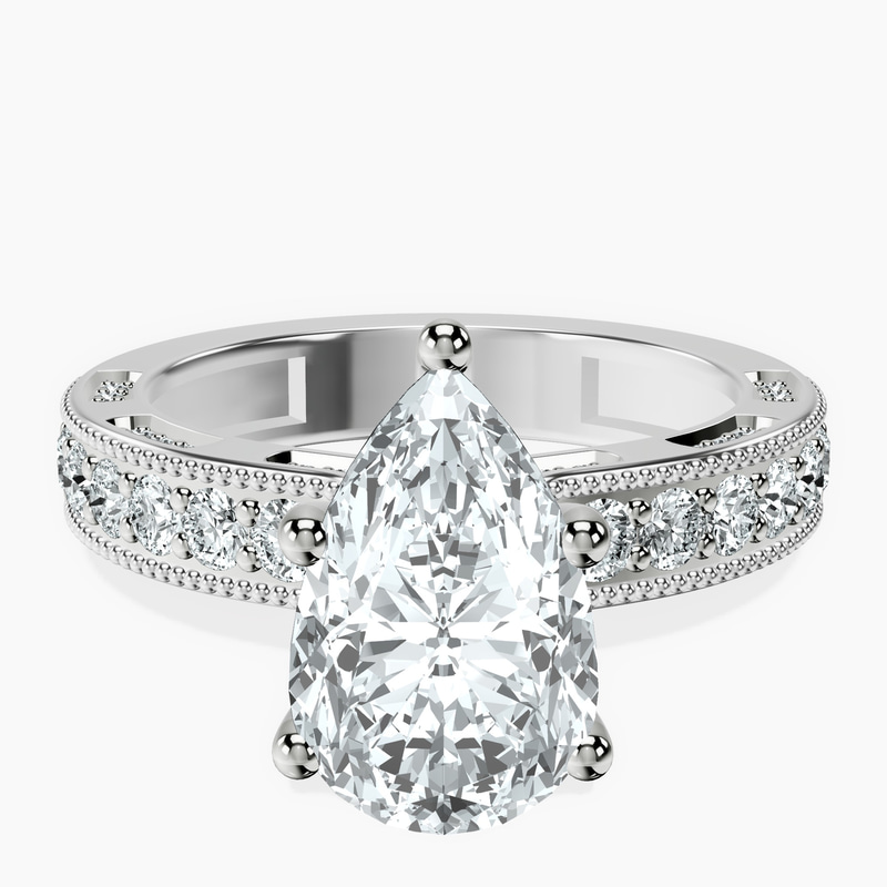 14kt White Gold Regalia Milgrain Lab Diamond Ring front image