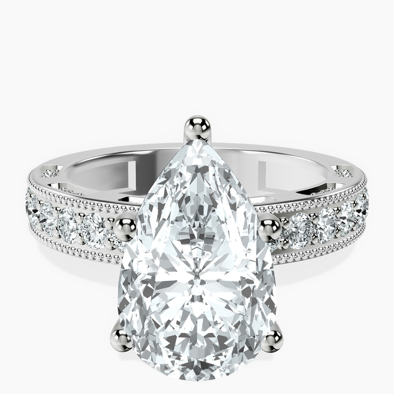 14kt White Gold Regalia Milgrain Lab Diamond Ring front image