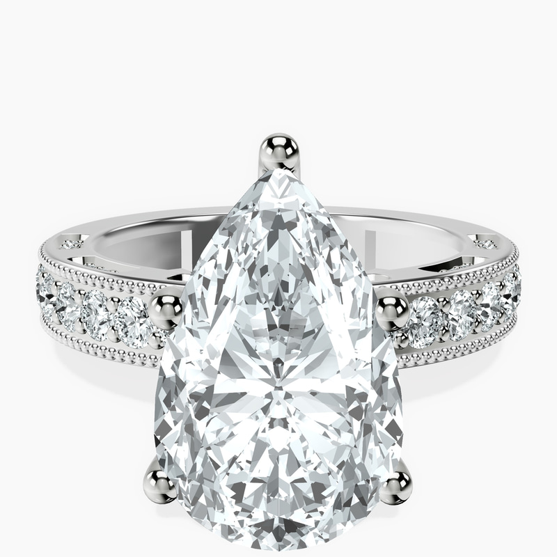 14kt White Gold Regalia Milgrain Lab Diamond Ring front image