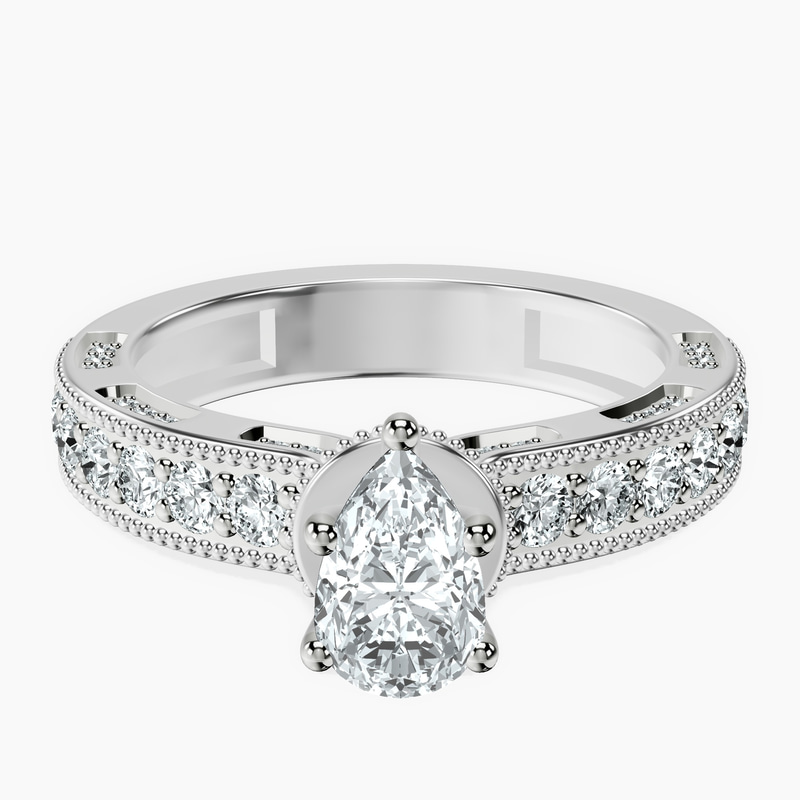 Platinum Regalia Milgrain Lab Diamond Ring front image