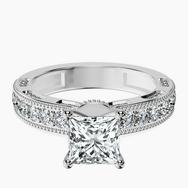 Platinum Regalia Milgrain Lab Diamond Ring front image