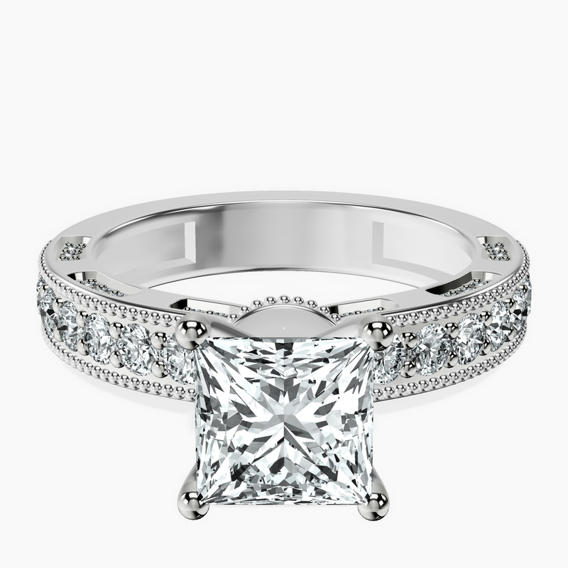 Platinum Regalia Milgrain Lab Diamond Ring front image