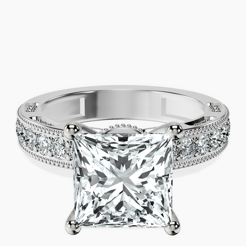14kt White Gold Regalia Milgrain Lab Diamond Ring front image