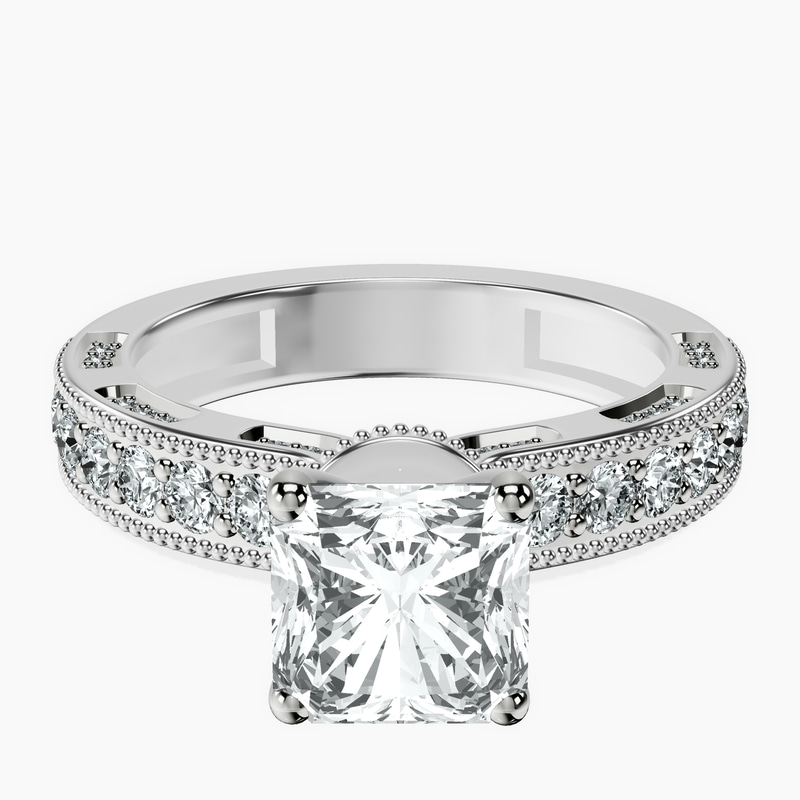 Platinum Regalia Milgrain Lab Diamond Ring front image