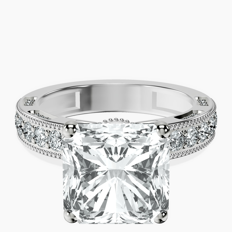 Platinum Regalia Milgrain Lab Diamond Ring front image