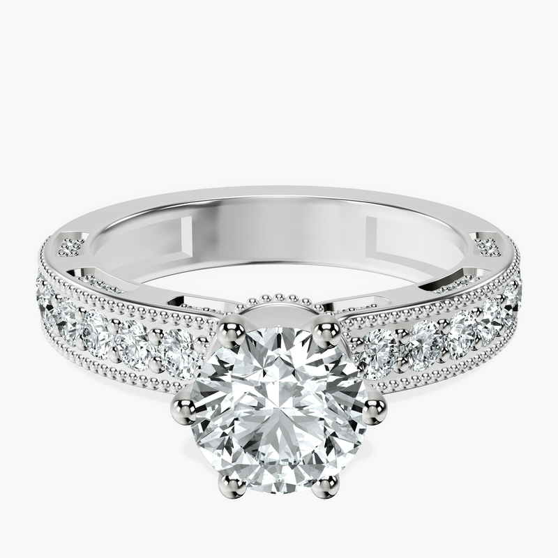 Platinum Regalia Milgrain Lab Diamond Ring front image