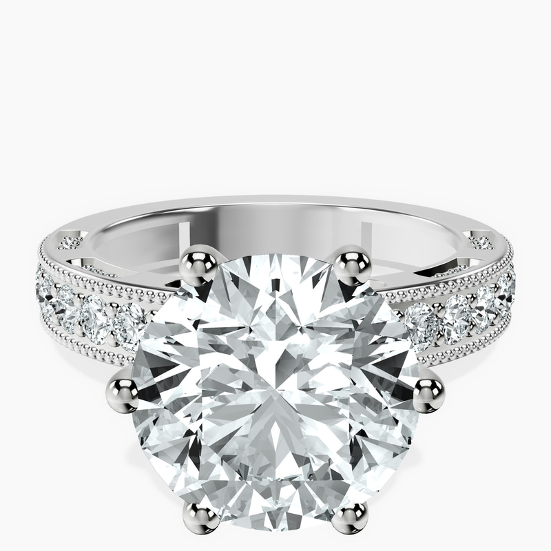 14kt White Gold Regalia Milgrain Lab Diamond Ring front image