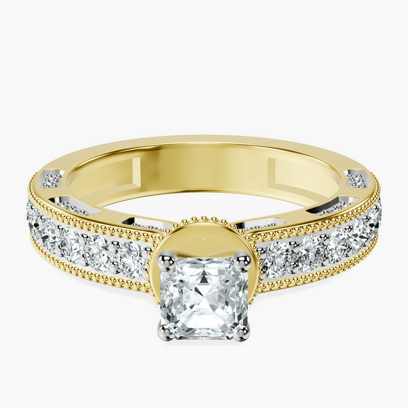 18kt Yellow Gold Regalia Milgrain Lab Diamond Ring front image