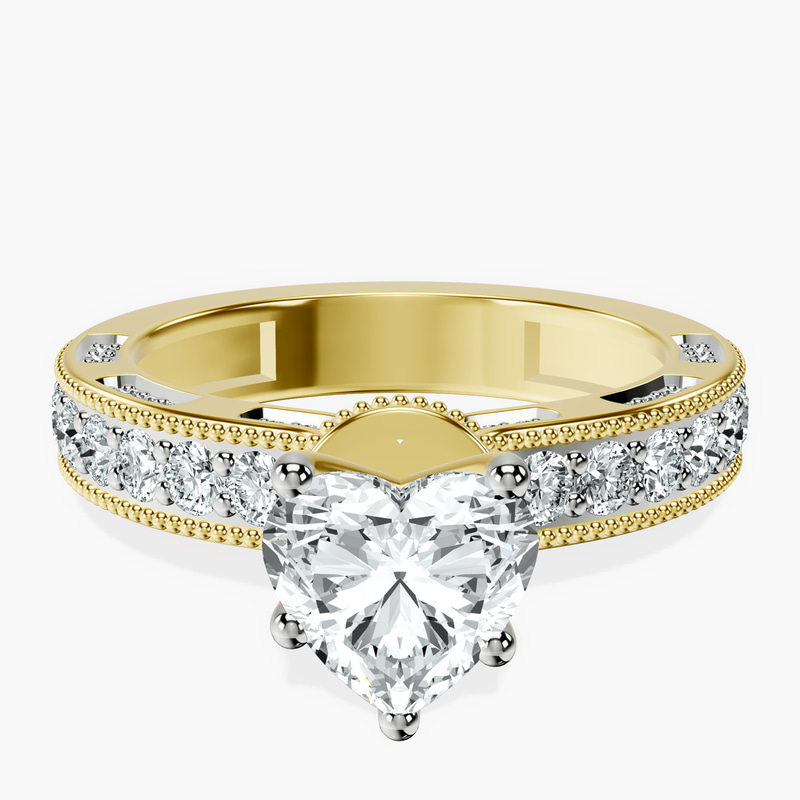 18kt Yellow Gold Regalia Milgrain Lab Diamond Ring front image
