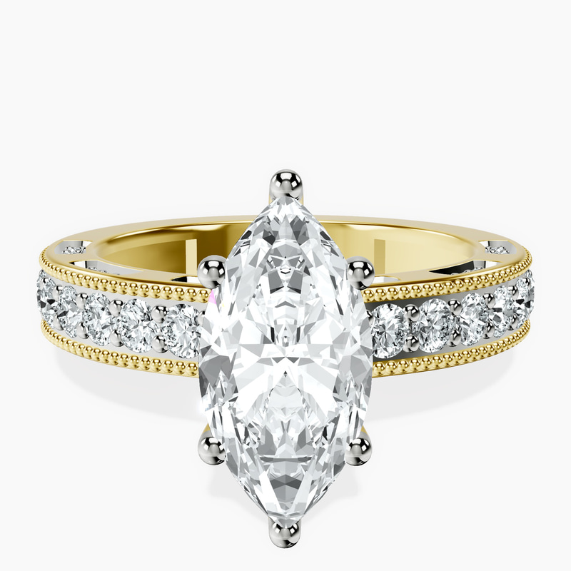 9ct Yellow Gold Regalia Milgrain Lab Diamond Ring front image