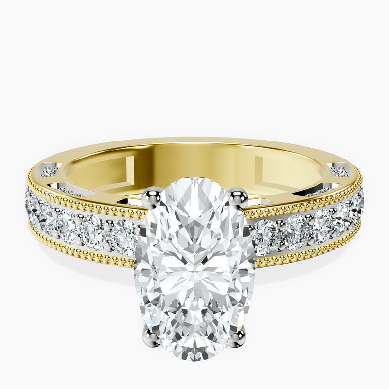 14ct Yellow Gold Regalia Milgrain Lab Diamond Ring front image