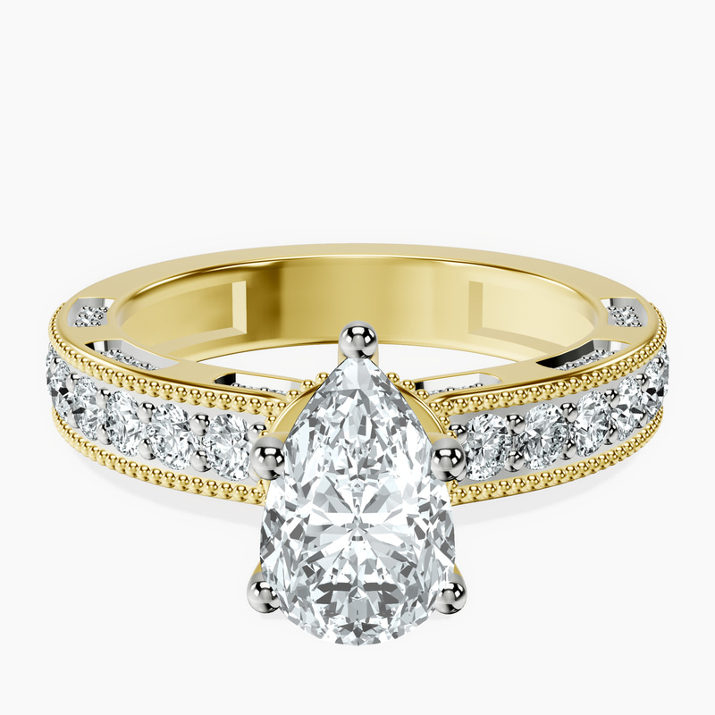 18kt Yellow Gold Regalia Milgrain Lab Diamond Ring front image