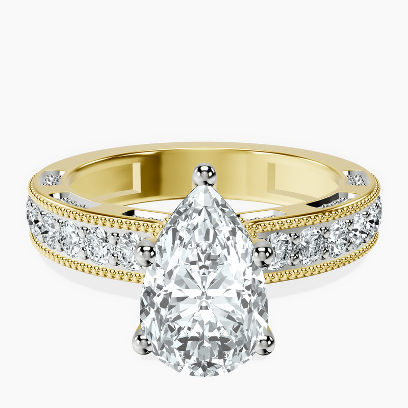 9ct Yellow Gold Regalia Milgrain Lab Diamond Ring front image