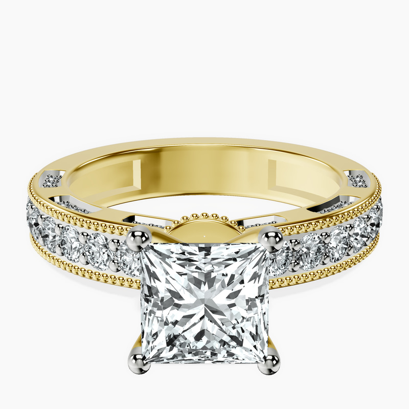 9ct Yellow Gold Regalia Milgrain Lab Diamond Ring front image
