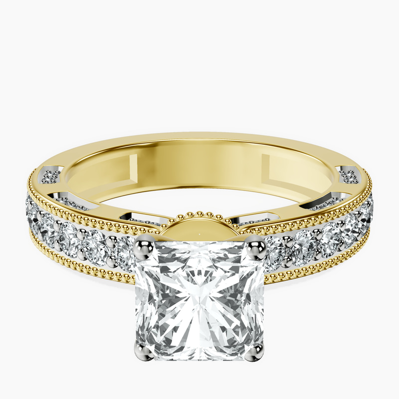 9ct Yellow Gold Regalia Milgrain Lab Diamond Ring front image