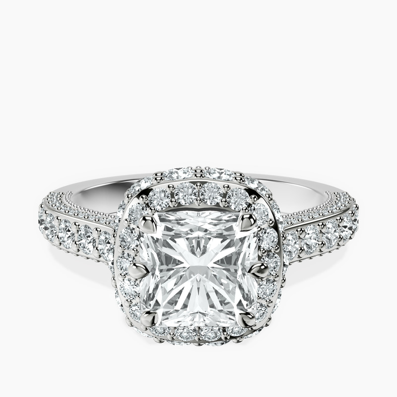 18kt White Gold Luxoré Vintage Allure Lab Diamond Ring front image