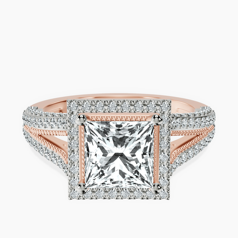 18kt Rose Gold Opulenté Antique Halo Lab Diamond Ring front image