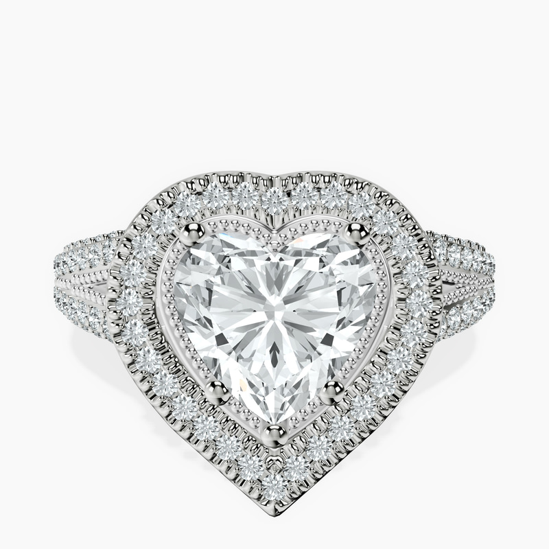 Platinum Opulenté Antique Halo Lab Diamond Ring front image