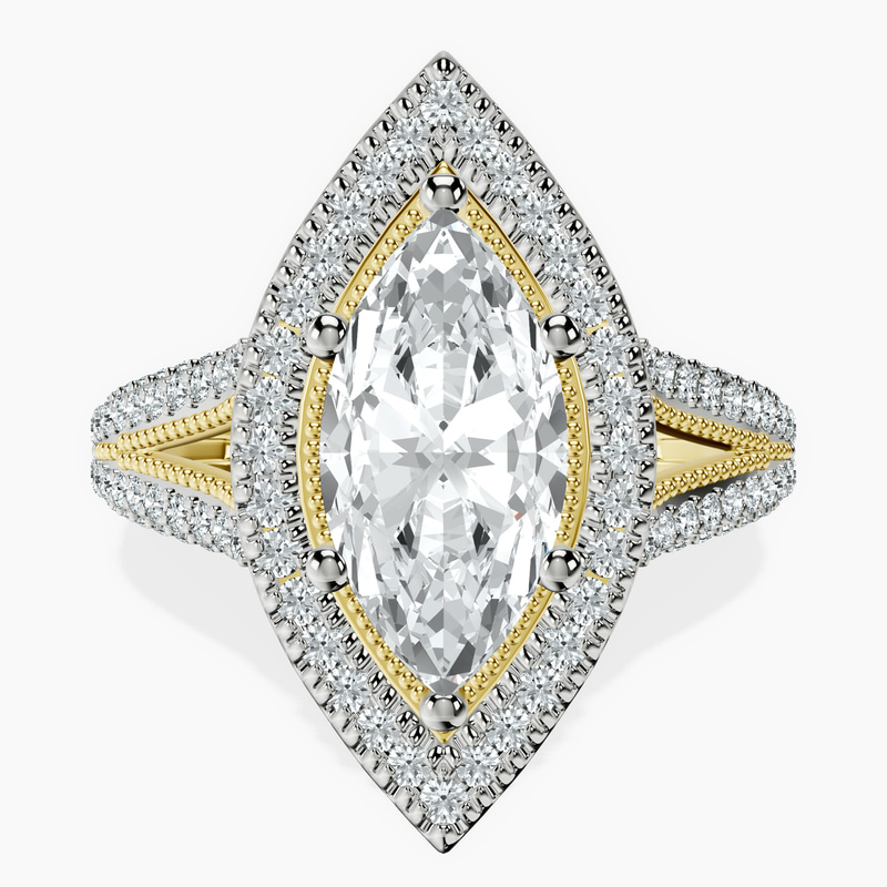 14ct Yellow Gold Opulenté Antique Halo Lab Diamond Ring front image