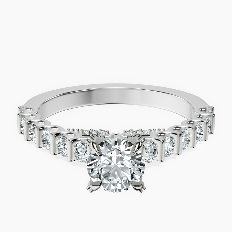 Platinum Austria Cathedral Lab Diamond Ring front image