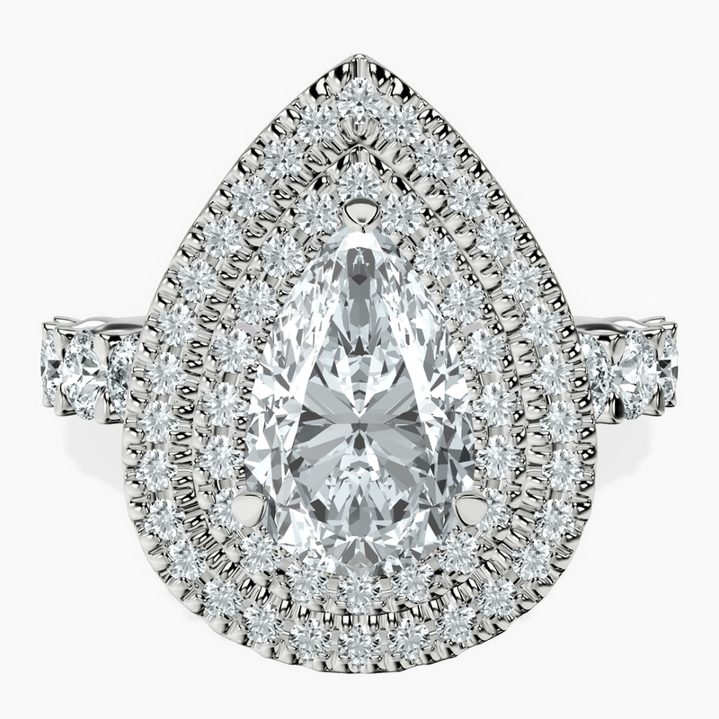 Platinum Crowned Cresta Double Halo Lab Diamond Ring front image