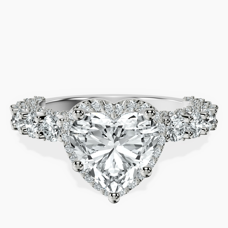 Platinum Enchanté Side Stones Halo Lab Diamond Ring front image