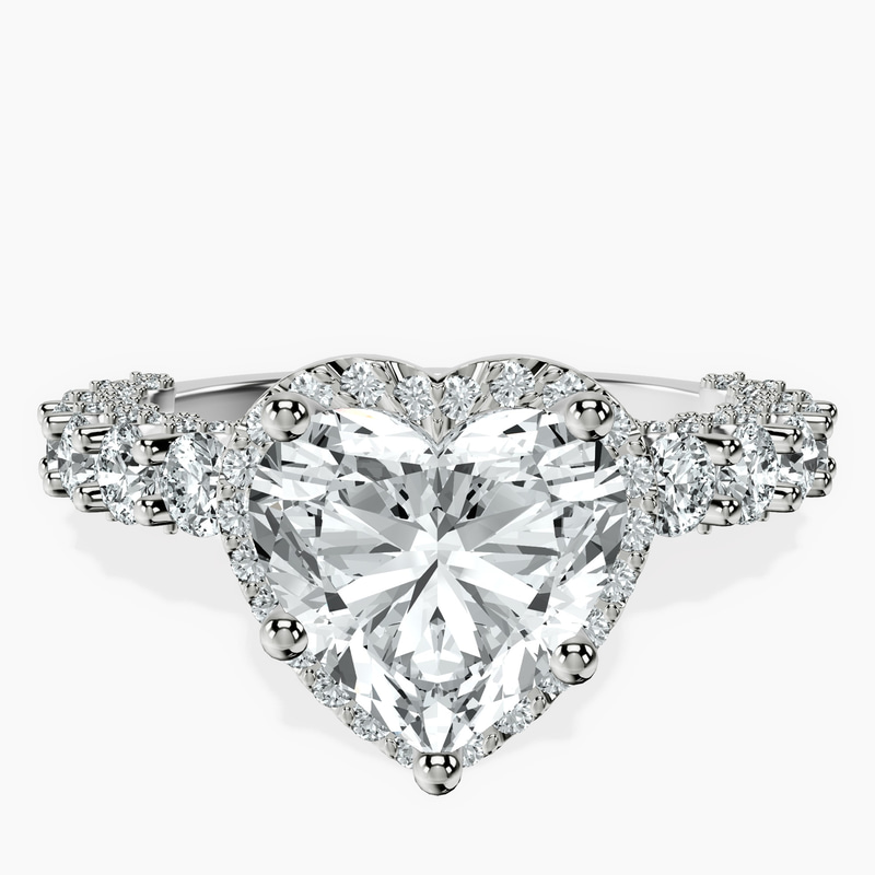 Platinum Enchanté Side Stones Halo Lab Diamond Ring front image