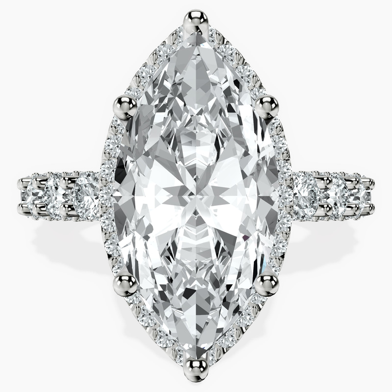 Platinum Enchanté Side Stones Halo Lab Diamond Ring front image