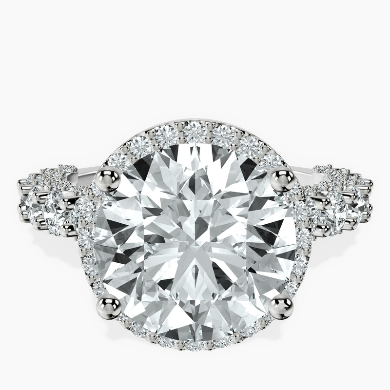 Platinum Enchanté Side Stones Halo Lab Diamond Ring front image