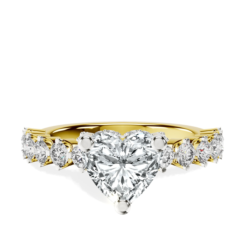 Caitronia Floating Side Stones Lab Diamond Ring front view