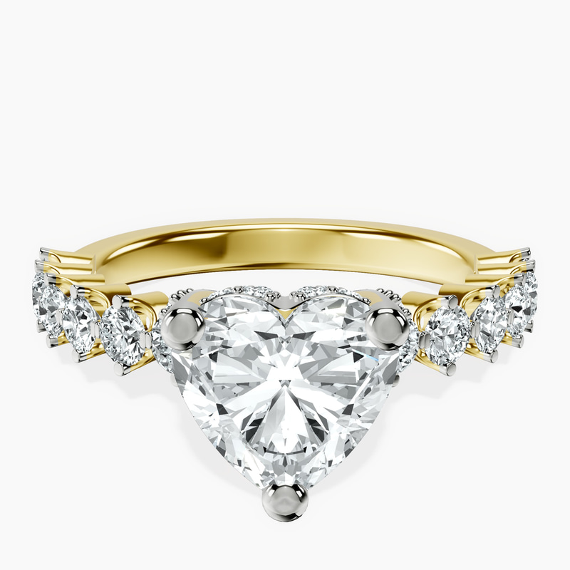 Caitronia Floating Side Stones Lab Diamond Ring front view