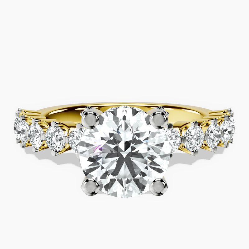 Caitronia Floating Side Stones Lab Diamond Ring front view