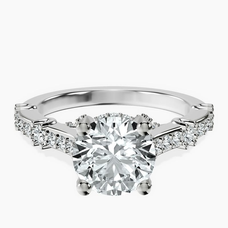 2.82 ct. round Odyssey lab diamond ring in 14kt white gold rtr top
