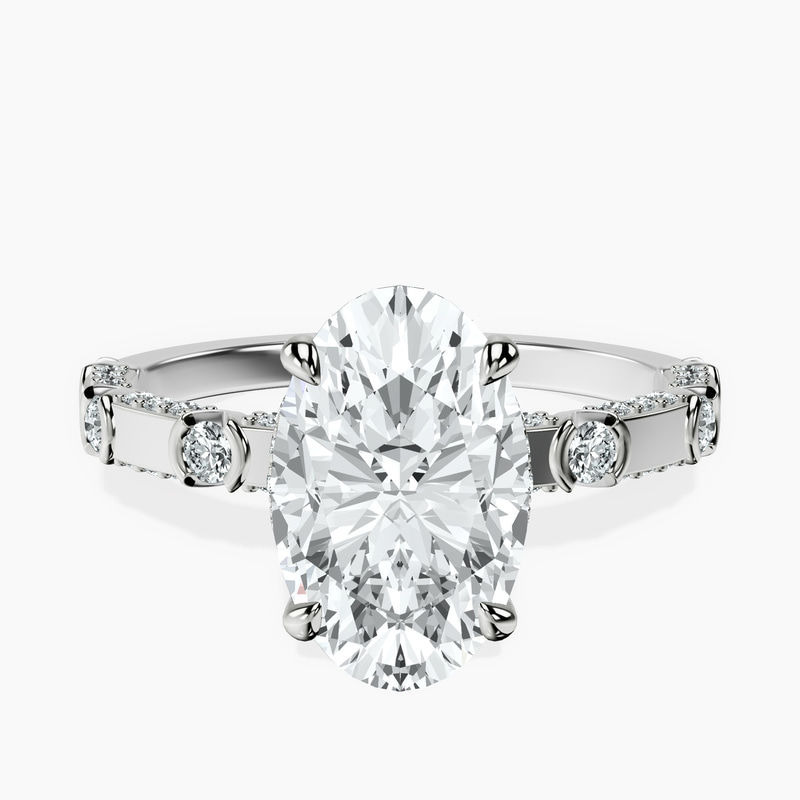 10kt White Gold Majestic Love Lab Diamond Accent Ring front image