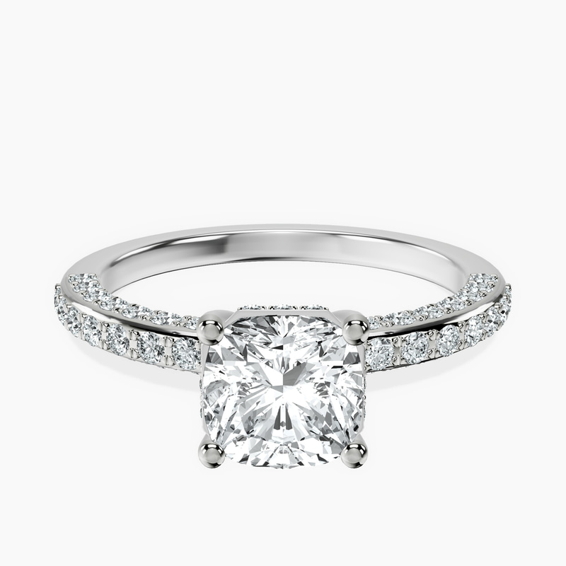 10kt White Gold Adele Secret Double Halo Lab Diamond Ring front image