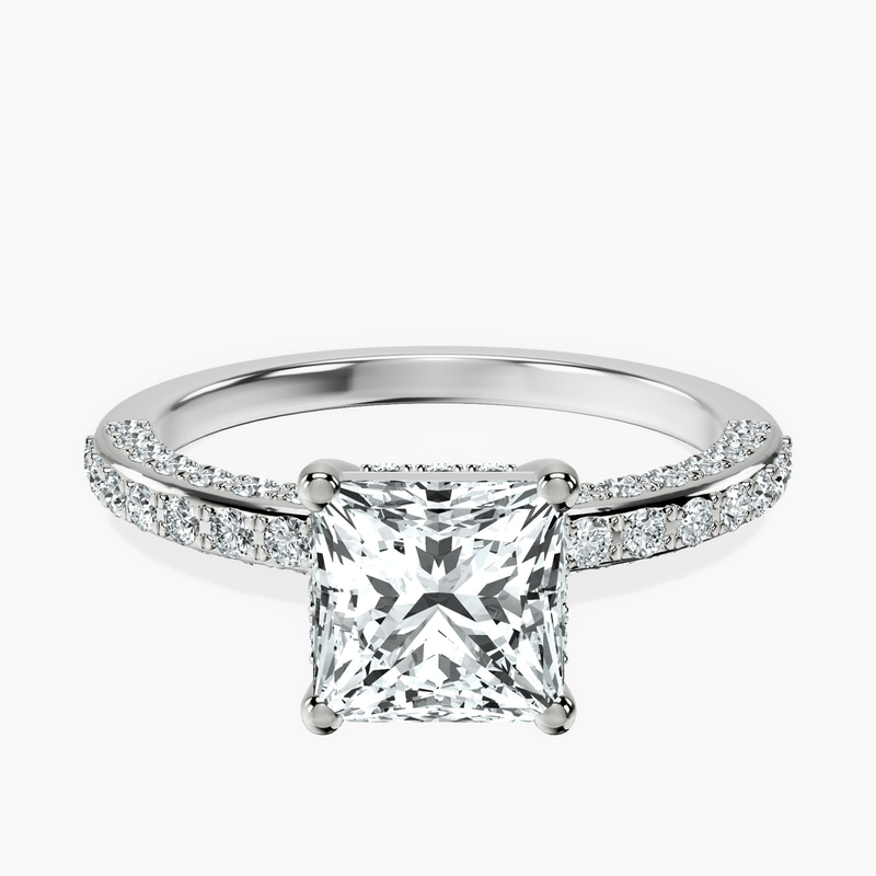 2.80 ct. princess Adele Engagement Ring in platinum rtr top