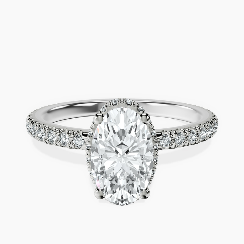 1.13 ct. oval Cleopatra Ring in 10kt white gold rtr top