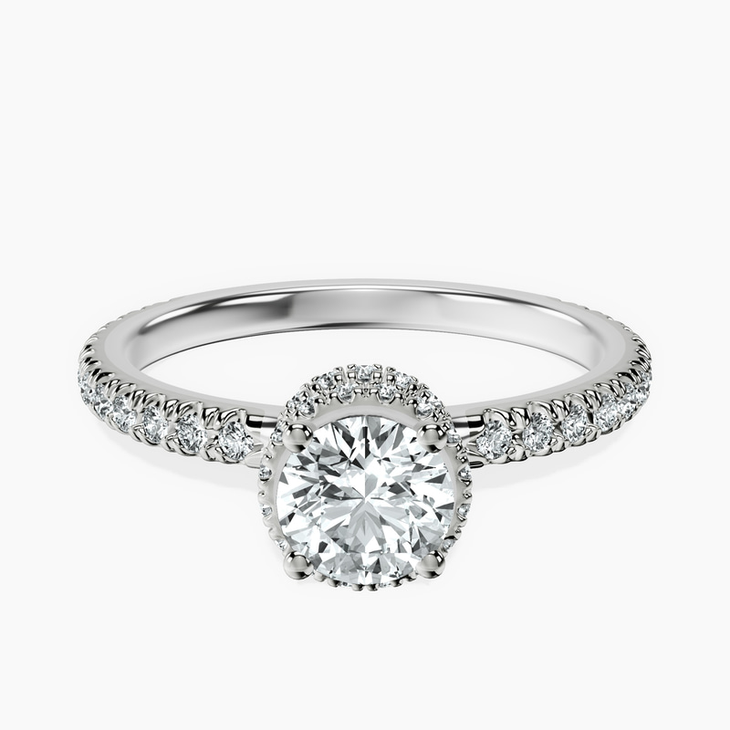 Platinum Cleopatra Halo Lab Diamond Ring front image