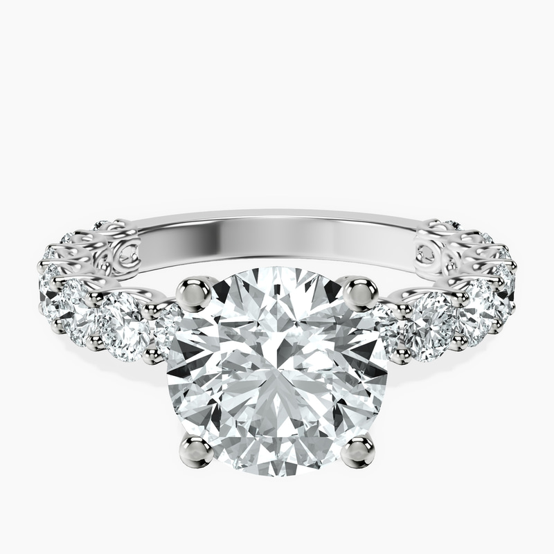 2.82 ct. round Genelia Ring in 10kt white gold rtr top