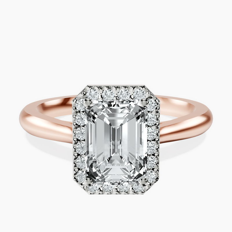10kt Rose Gold Harriet Halo 2mm Lab Diamond Ring front image