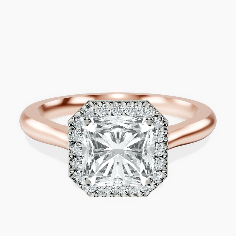 18ct Rose Gold Harriet Halo 2mm Lab Diamond Ring front image