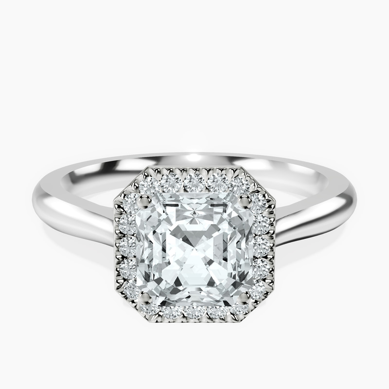 Platinum Harriet Halo 2mm Lab Diamond Ring front image