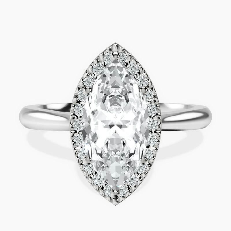 18kt White Gold Harriet Halo 2mm Lab Diamond Ring front image