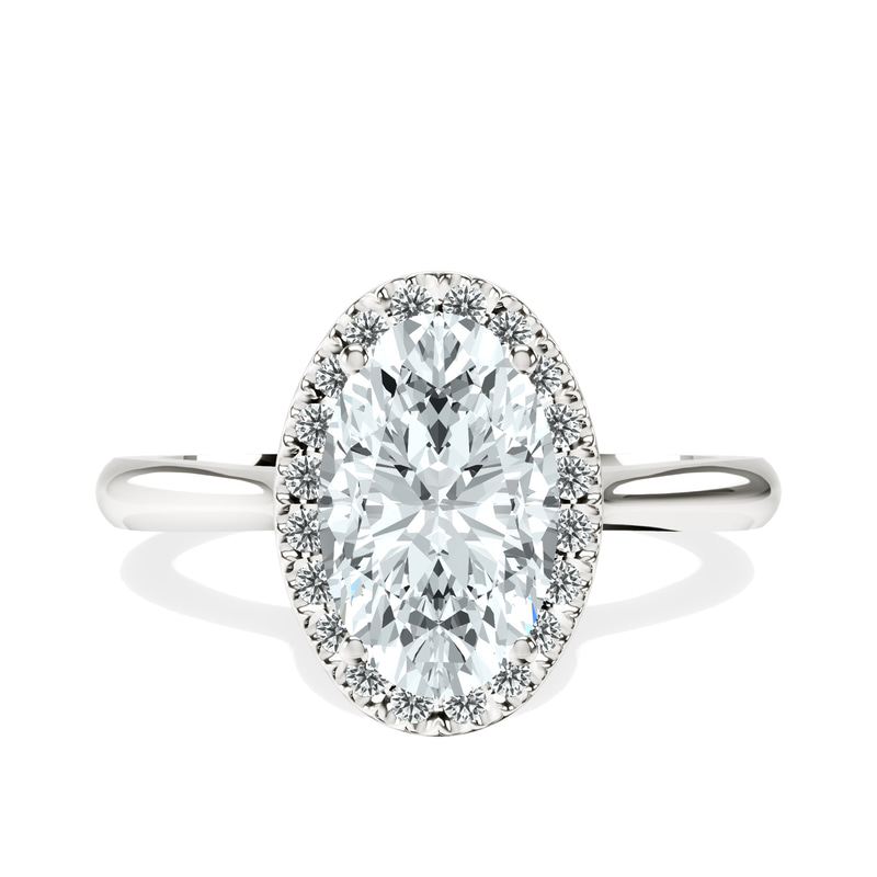 Harriet Halo 2mm Lab Diamond Ring front view