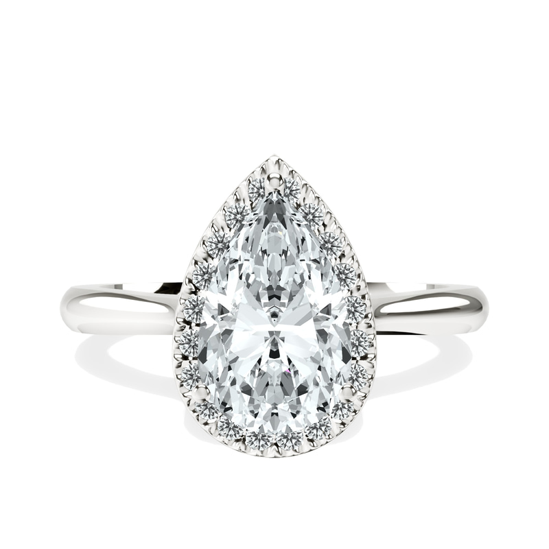Harriet Halo 2mm Lab Diamond Ring front view