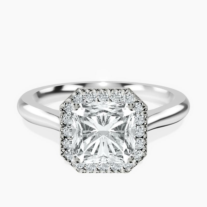 Platinum Harriet Halo 2mm Lab Diamond Ring front image